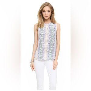 Equipment snakeskin silk sleeveless top